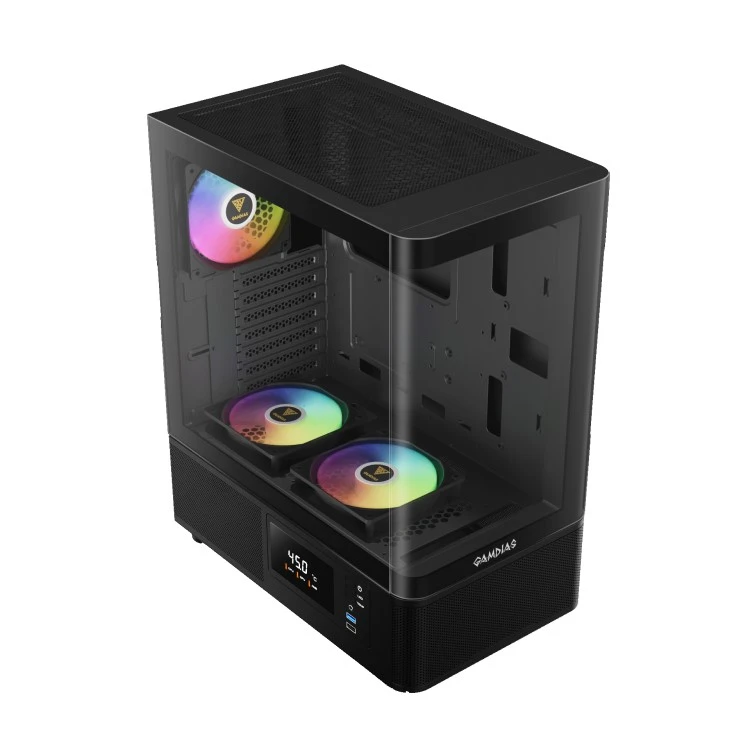 کیس گیمینگ GAMDIAS ATLAS E2 CG BK کیس گیمینگ گمدیاس مدل GAMDIAS ATLAS E2 CG رنگ مشکی