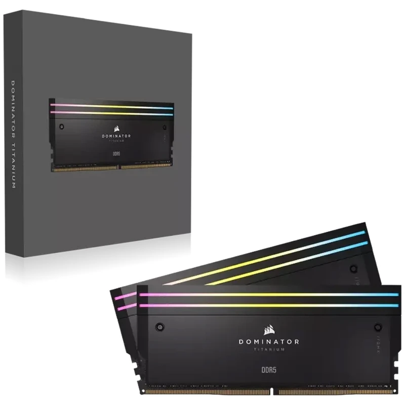 رم DDR5 کورسیر DOMINATOR TITANIUM 64GB 6600 CL40 رم کورسیر مدل DDR5 DOMINATOR TITANIUM ظرفیت 64 گیگابایت فرکانس 6600